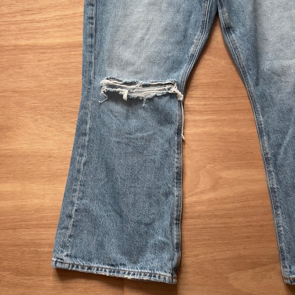 American Eagle Highest Rise 90's Flare US 10 Short L26" blue distressed - Picture 2 of 8